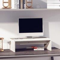 Berkfield Home Monitor Stand White 50x27x15 cm Solid Wood Pine | Size: 50 x 27 x 15 cm