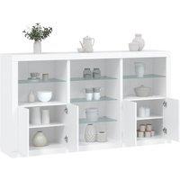 Berkfield Home Sideboard with LED Lights White 181.5x37x100 cm