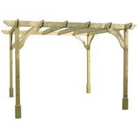 Rutland County Garden Furniture Ltd Premium Pergola - Wood - L360 x W480 x H270 cm - Rustic Brown in Light Green