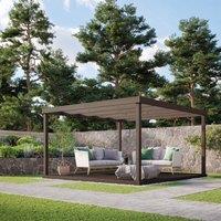 Rutland County Garden Furniture Ltd Box Pergola & Decking Kit - Wood - L360 x W360 cm - Light Green in Brown