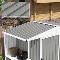 OUTSUNNY Pack of 12 Metal Roofing Sheets for Greenhouse, Light Grey