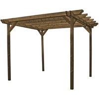 Rutland County Garden Furniture Ltd Double Garden Pergola - Wood - L300 x W360 x H270 cm - Rustic Brown