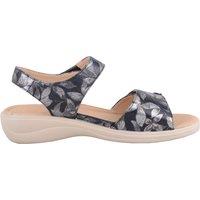 ABSOLUTE FOOTWEAR Women's Womens Floral Print Summer Holiday Touch & Close Sandals in Navy | Size: 6