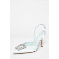 Quiz Women's Light Blue Bridal Brooch Court Heels | Size: 5