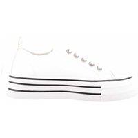 ABSOLUTE FOOTWEAR Women's Womens Lace Up Casual Platform Trainers Pumps with Diamante Eyelets in White | Size: 7