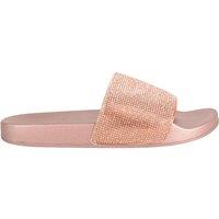 ABSOLUTE FOOTWEAR Women's Womens Slip On Diamante Pattern Summer Open Back Mule Sliders Sandals in Rose Gold | Size: 4