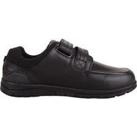 ABSOLUTE FOOTWEAR Men's Childrens Juniors Touch & Close Faux Leather Smart School Shoes in Black | Size: 1