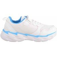 ABSOLUTE FOOTWEAR Men's Childrens Two Tone Outdoor Sports Trainers with Flashing Sole in White | Size: 1