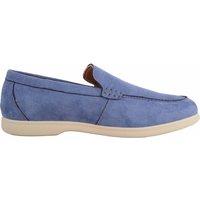 ABSOLUTE FOOTWEAR Men's Easy Slip On Suede Look Casual Loafer Shoe with Constrast Sole in Pale Blue | Size: 7