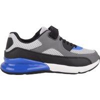 ABSOLUTE FOOTWEAR Men's Childrens Touch & Close Sports Trainer with Elasticated Laces in Grey | Size: 5