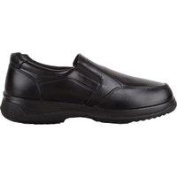 ABSOLUTE FOOTWEAR Men's Mens Easy Slip On Faux Leather Formal Casual Work Shoe, Twin Gusset in Black | Size: 8