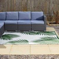 Marco Paul Green Tropical Leaf Outdoor Garden Reversible Rug | Size: 150 cm x 210 cm