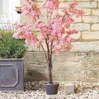 Marco Paul 1.4m Artificial Pink Cherry Blossom Tree in Baby Pink
