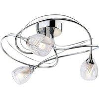 Netlighting Henley 3 Light Flush Light Chrome Clear Decorative Glass G9