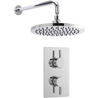 Balterley Shower Bundle Concealed Round Twin Valve Arm Head Kit Chrome in Silver