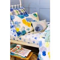 Wee Blue Bell 'Dreamer Clouds' Fitted Sheet in Blue | Size: Single