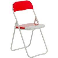 Harbour Housewares Coloured Padded Folding Chair in Red