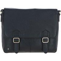 GABICCI Men's Real Leather Messenger Bag in Black