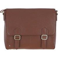 GABICCI Men's Real Leather Messenger Bag in Tan