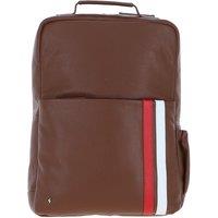 GABICCI Men's Real Leather Backpack with Striped Front Detail in Tan