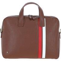 GABICCI Men's Real Leather Messenger Bag with Striped Front Detail in Tan