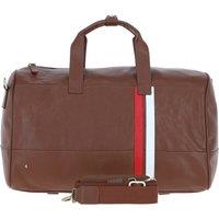 GABICCI Men's Real Leather Holdall with Striped Front Detail in Tan