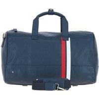 GABICCI Men's Real Leather Holdall with Striped Front Detail in Navy