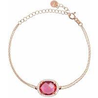 Latelita Women's Beatrice Oval Gemstone Bracelet Rose Gold Pink Tourmaline