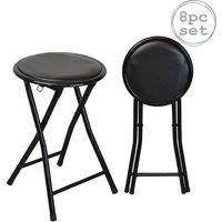 Harbour Housewares Padded Folding Stools Pack of 8 in Black