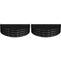 Harbour Housewares Semicircular Galvanised Steel Raised Garden Beds - 120cm x 60cm - Pack of 2 in Black | Size: 120 cm x 60 cm