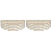 Harbour Housewares Semicircular Galvanised Steel Raised Garden Beds - 120cm x 60cm - Pack of 2 in Ivory | Size: 120 cm x 60 cm