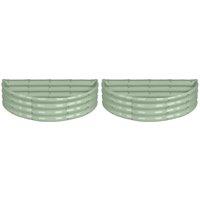 Harbour Housewares Semicircular Galvanised Steel Raised Garden Beds - 120cm x 60cm - Pack of 2 in Green | Size: 120 cm x 60 cm