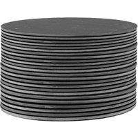 Argon Tableware 30cm Slate Placemats - Set of 24 Round Natural Stone Dinnerware Mats in Black