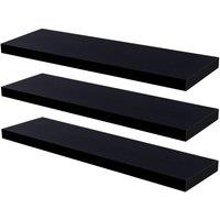 Harbour Housewares 6x 100cm Floating Wall Shelves - Wall Mountable for Storage & Display in Black | Size: 6x 100 cm