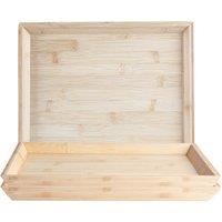 Argon Tableware Bamboo Serving Tray 33 x 25cm Pack of 6 in Brown | Size: 33 x 25 cm