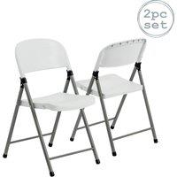Harbour Housewares Folding Trestle Chairs White Pack of 2