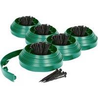 Harbour Housewares 100m Flexible Plastic Lawn Edging Path Grass Border with Plastic Pegs in Green