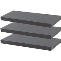 Harbour Housewares Modern Floating Wall Shelves - 60cm - Pack of 6 in Grey