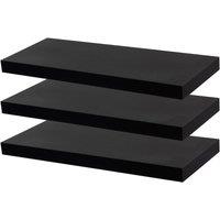 Harbour Housewares Modern Floating Wall Shelves - 60cm - Pack of 6 in Black
