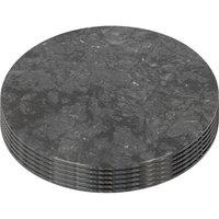 Argon Tableware Round Marble Placemats - 30cm - Pack of 6 in Black