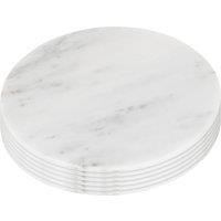 Argon Tableware Round Marble Placemats - 30cm - Pack of 6 in White