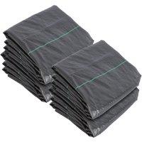 Harbour Housewares Weed Control Membrane Fabric 110gsm 2m x 100m Coverage (4 Rolls) in Black