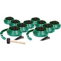 Harbour Housewares 100m Flexible Plastic Lawn Edging Kit with 400 Pegs & Mallet in Green