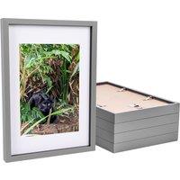 Nicola Spring 3D Box Photo Frames with A4 Mounts - A3 (12 x 17) - White Mount - Pack of 5 in Grey