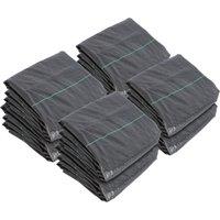 Harbour Housewares Weed Control Membrane Fabric 110gsm 4m x 100m Coverage (8 Rolls) in Black