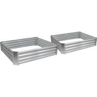 Harbour Housewares Square Galvanised Steel Raised Garden Beds - 120cm x 120cm - Pack of 2 in Silver | Size: 120 cm x 120 cm
