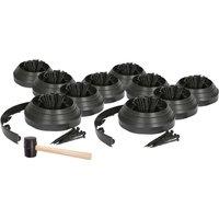 Harbour Housewares 100m Flexible Plastic Lawn Edging Kit with 400 Pegs & Mallet in Black