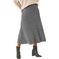 Roman Women's Plain Elastic Waist Knitted A Line Midi Skirt in Grey | Size: 14