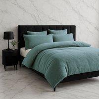 Snug City Teddy Bear Fleece Soft Cosy Duvet Cover + Pillow Case Set in Teal | Size: Single