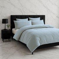 Snug City Teddy Bear Fleece Soft Cosy Duvet Cover + Pillow Case Set in Duck Egg Blue | Size: Super King